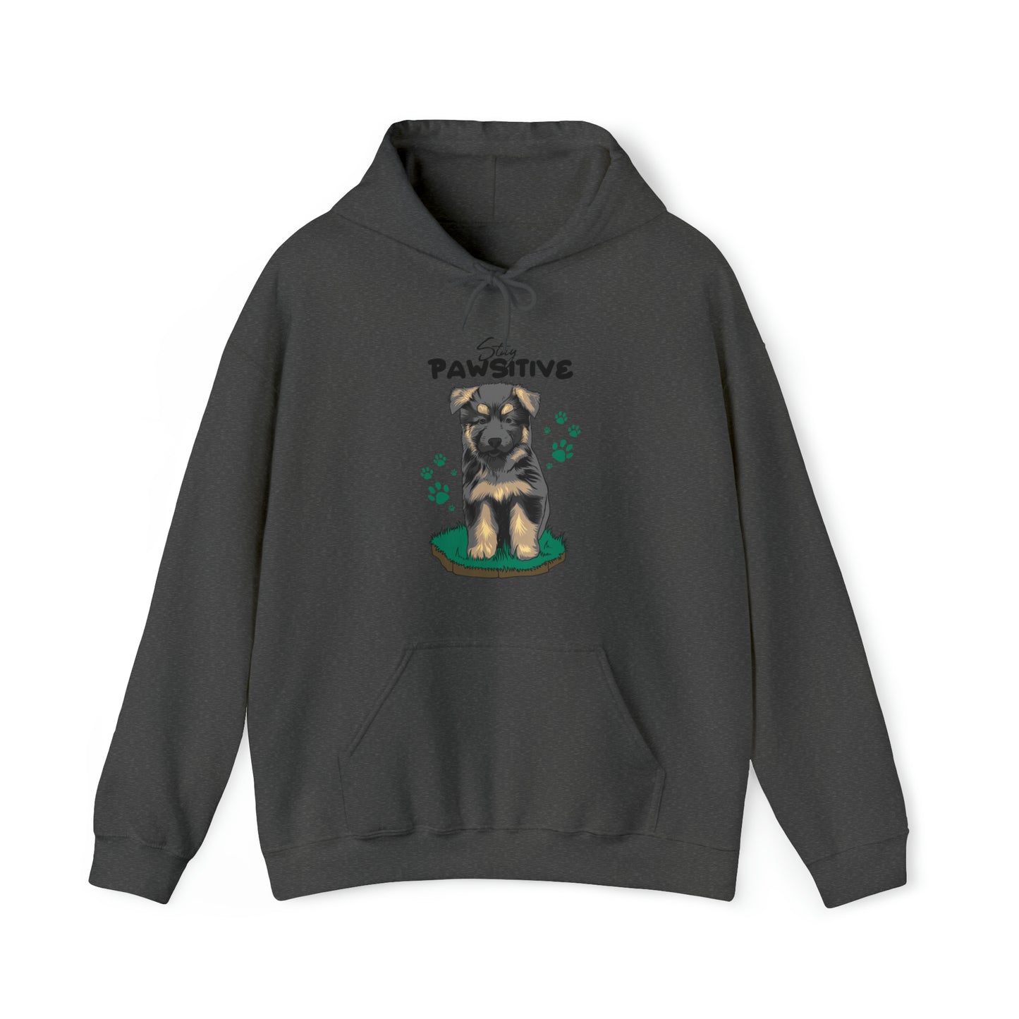 Custom Parody Hooded Sweatshirt, Stay PAWSITIVE design