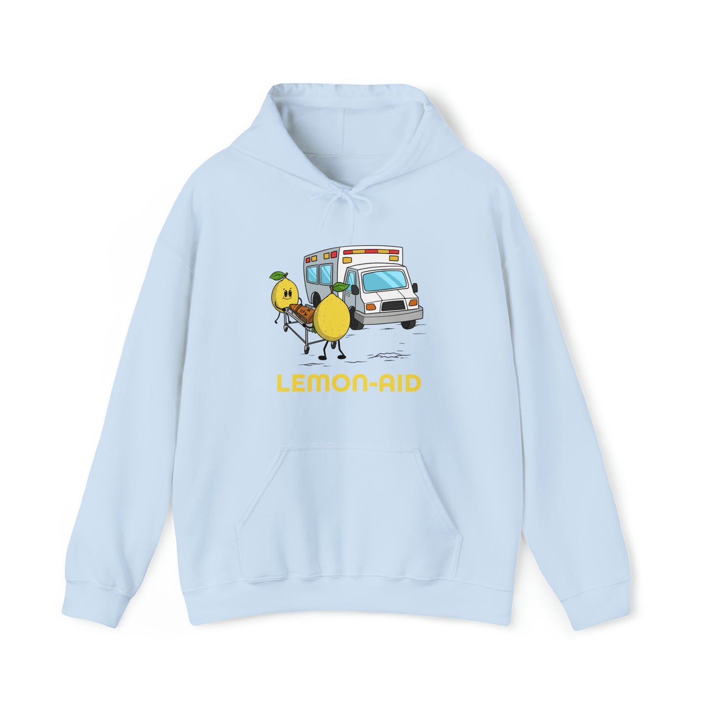 Custom Parody Hooded Sweatshirt, Lemon-aid design