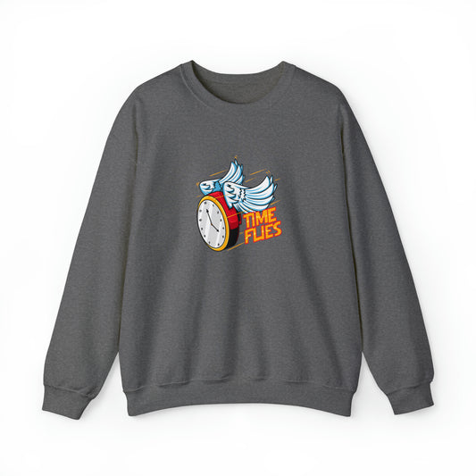 Custom Parody Crewneck Sweatshirt, Time Flies Design