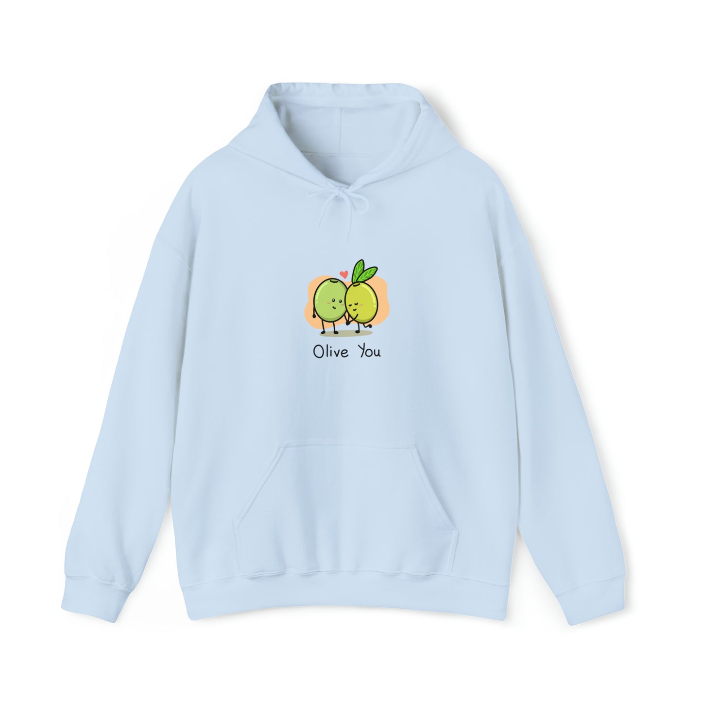 Custom Parody Hooded Sweatshirt, Olive you design