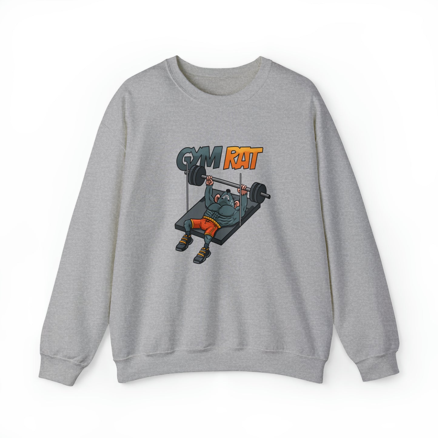 Custom Parody Crewneck Sweatshirt, Gym Rat Design