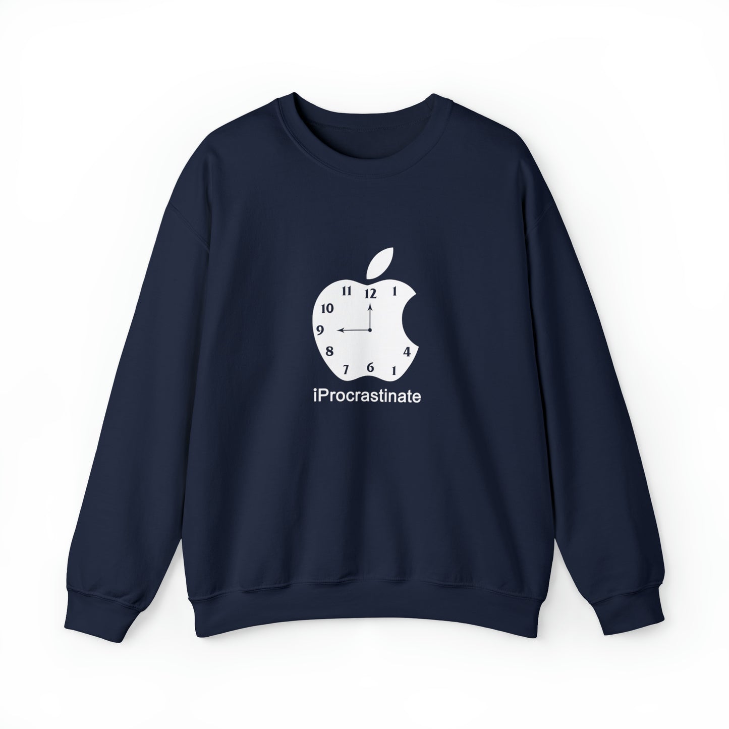 Custom Parody Crewneck Sweatshirt, iProcrastinate Design