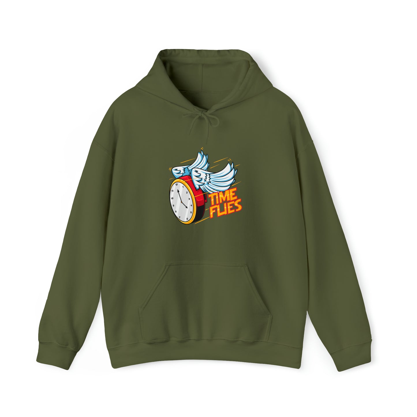 Custom Parody Hooded Sweatshirt, Time Flies design