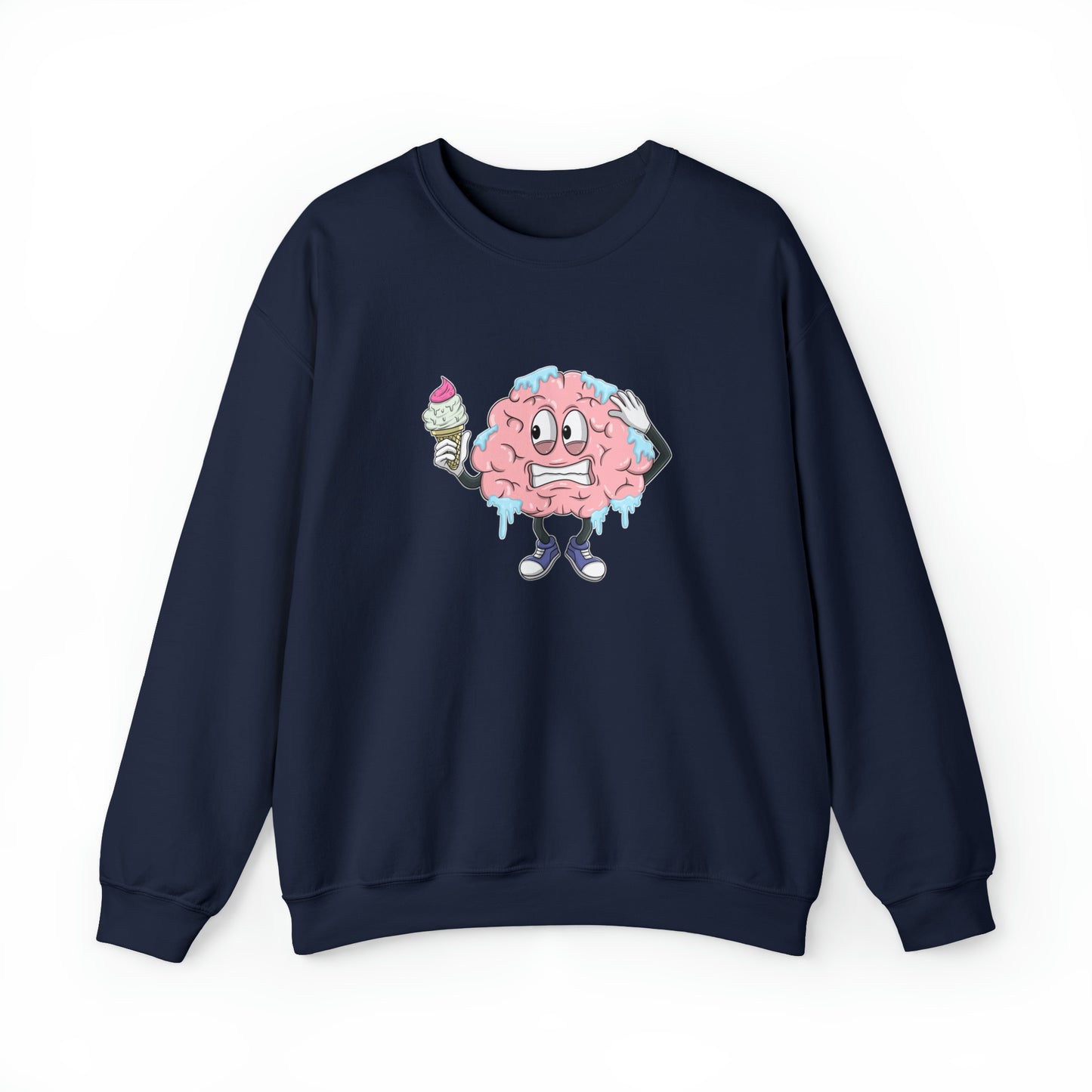 Custom Parody Crewneck Sweatshirt, Brain Freeze Design