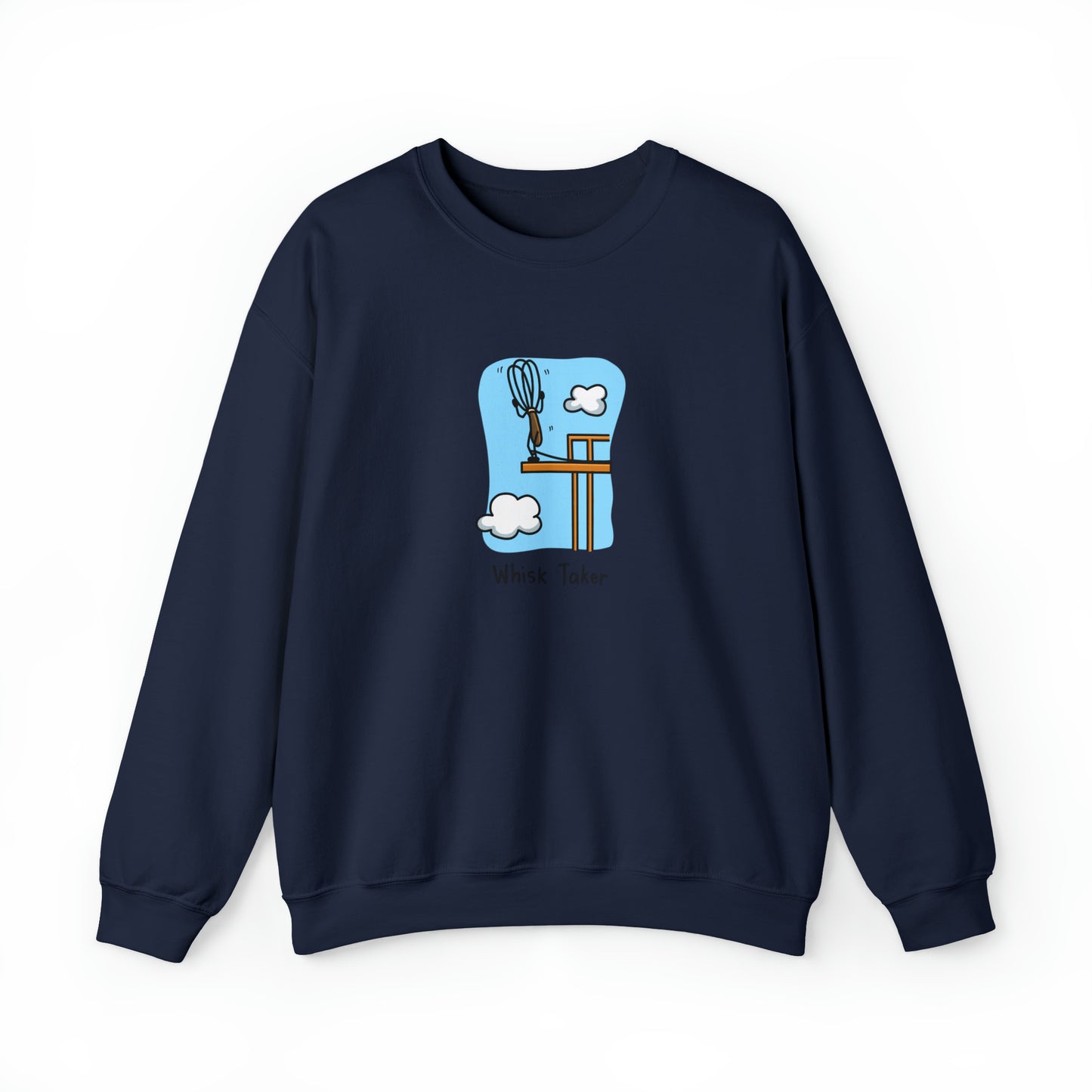 Custom Parody Crewneck Sweatshirt, Whisk Taker Design