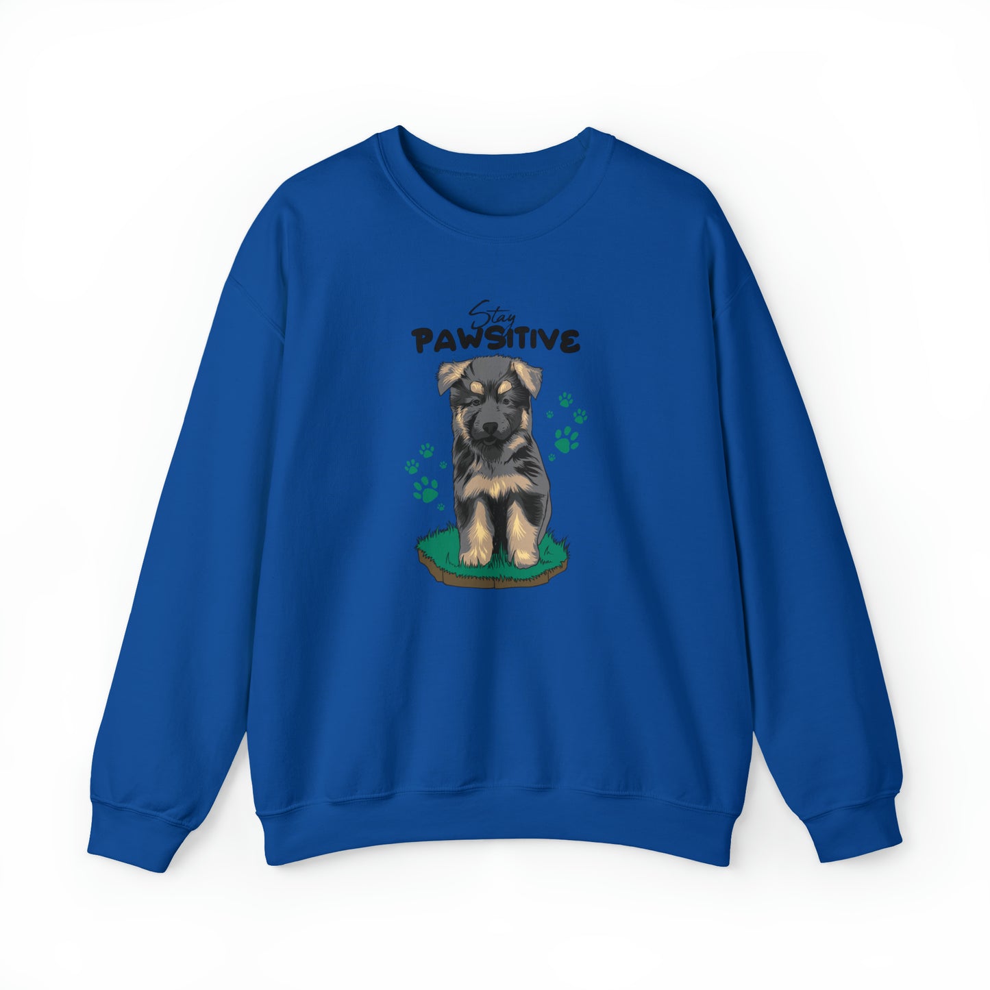 Custom Parody Crewneck Sweatshirt, Stay PAWsitive Design