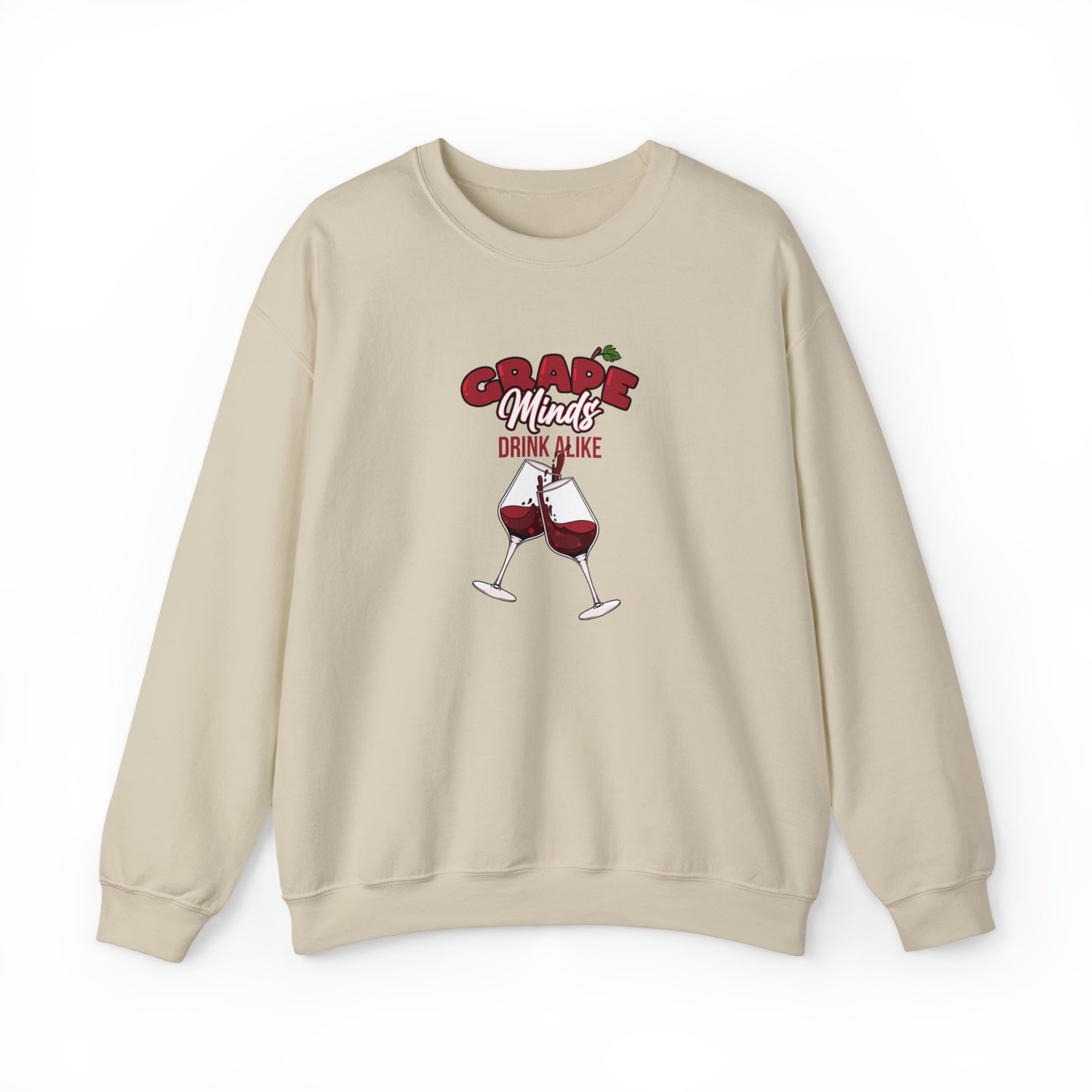 Custom Parody Crewneck Sweatshirt, Grape Minds Drink Alike Design