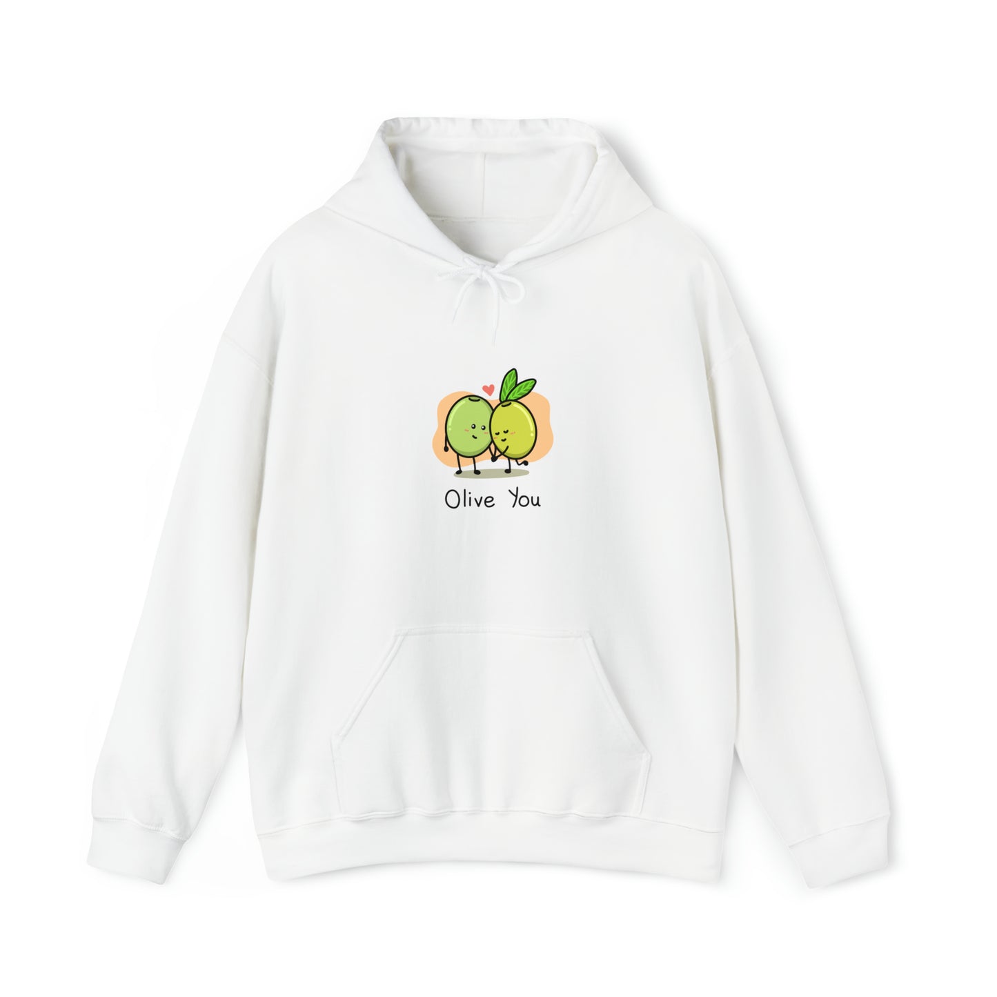 Custom Parody Hooded Sweatshirt, Olive you design