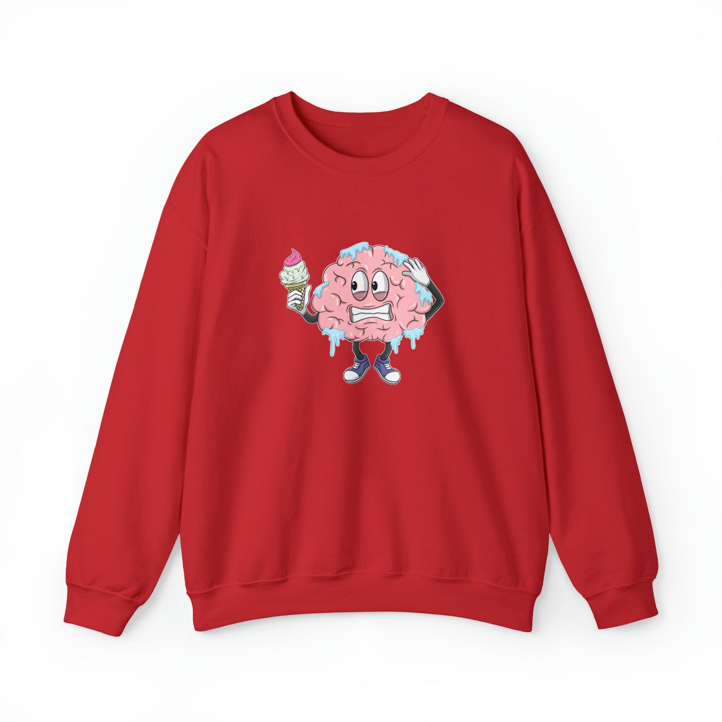 Custom Parody Crewneck Sweatshirt, Brain Freeze Design