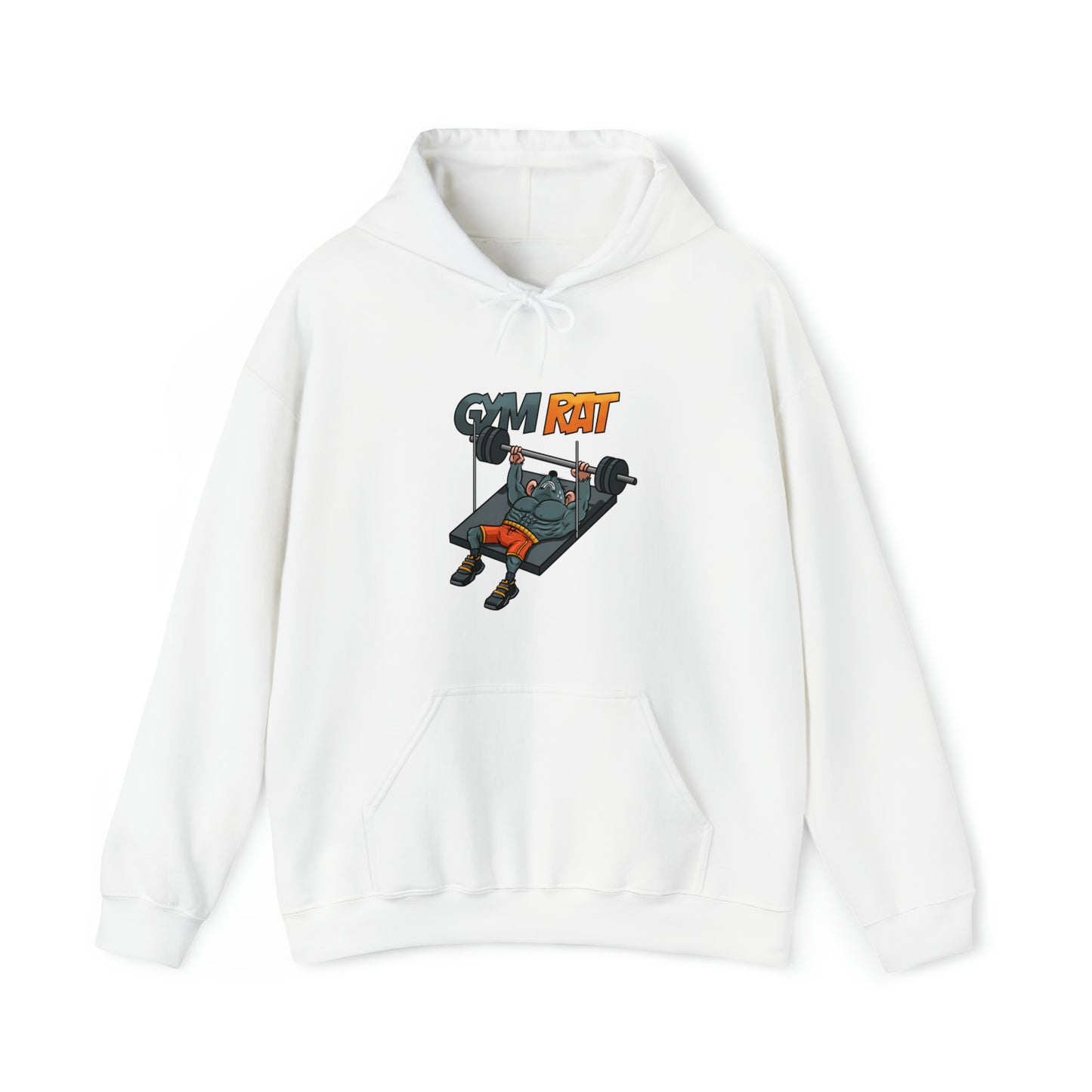 Custom Parody Hooded Sweatshirt, Gym Rat design