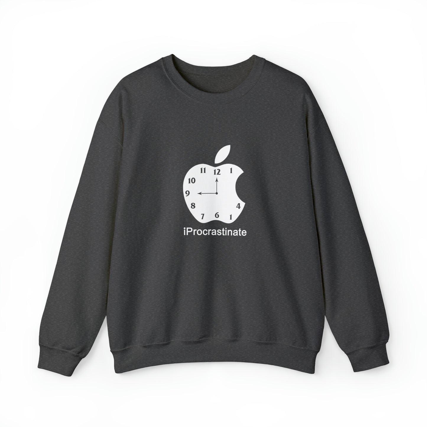 Custom Parody Crewneck Sweatshirt, iProcrastinate Design