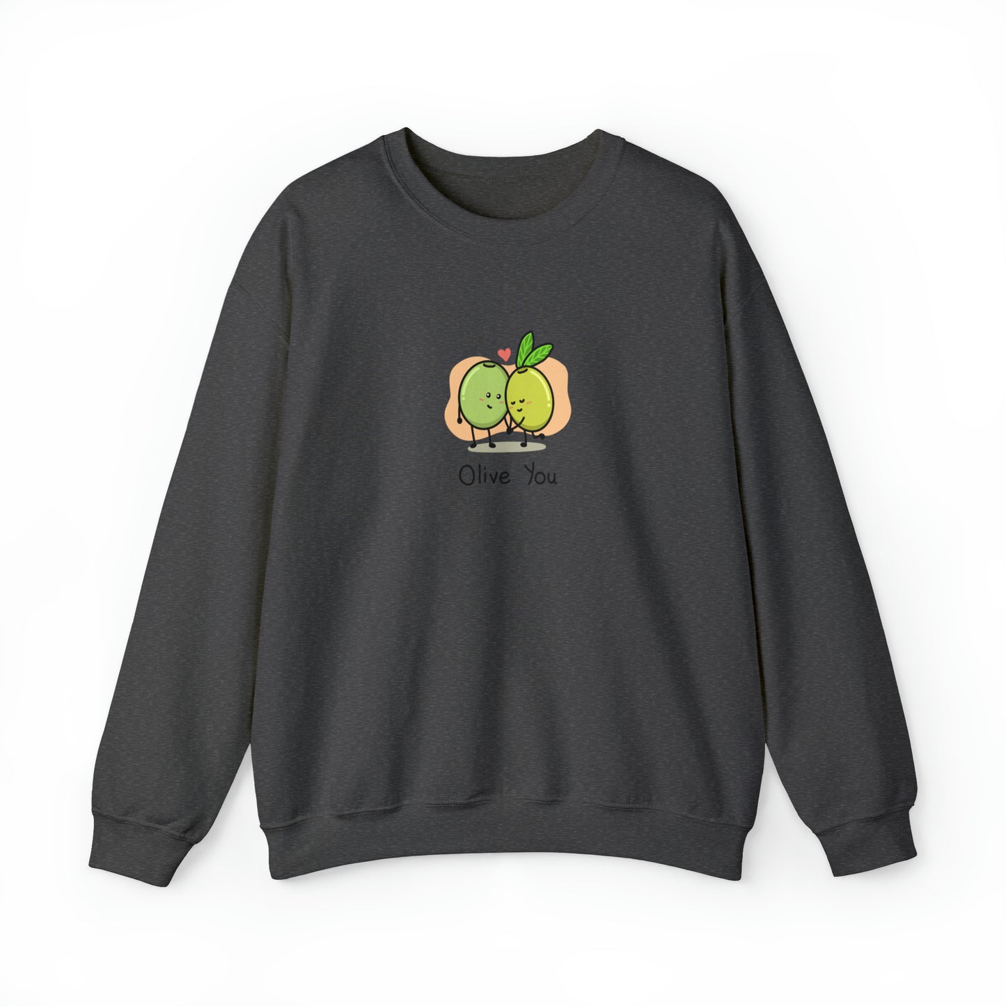 Custom Parody Crewneck Sweatshirt, Olive you Design