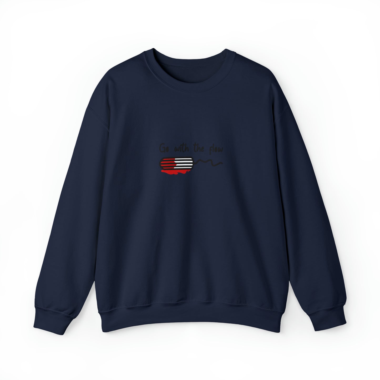Custom Parody Crewneck Sweatshirt, Go with the Flow Design