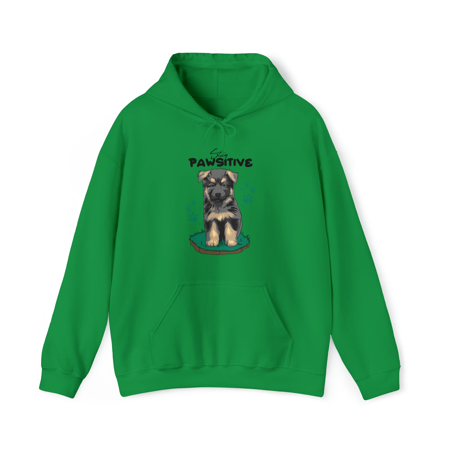 Custom Parody Hooded Sweatshirt, Stay PAWSITIVE design