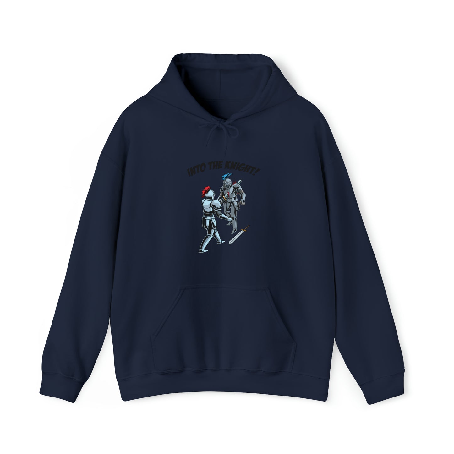 Custom Parody Hooded Sweatshirt, Into The Knight design