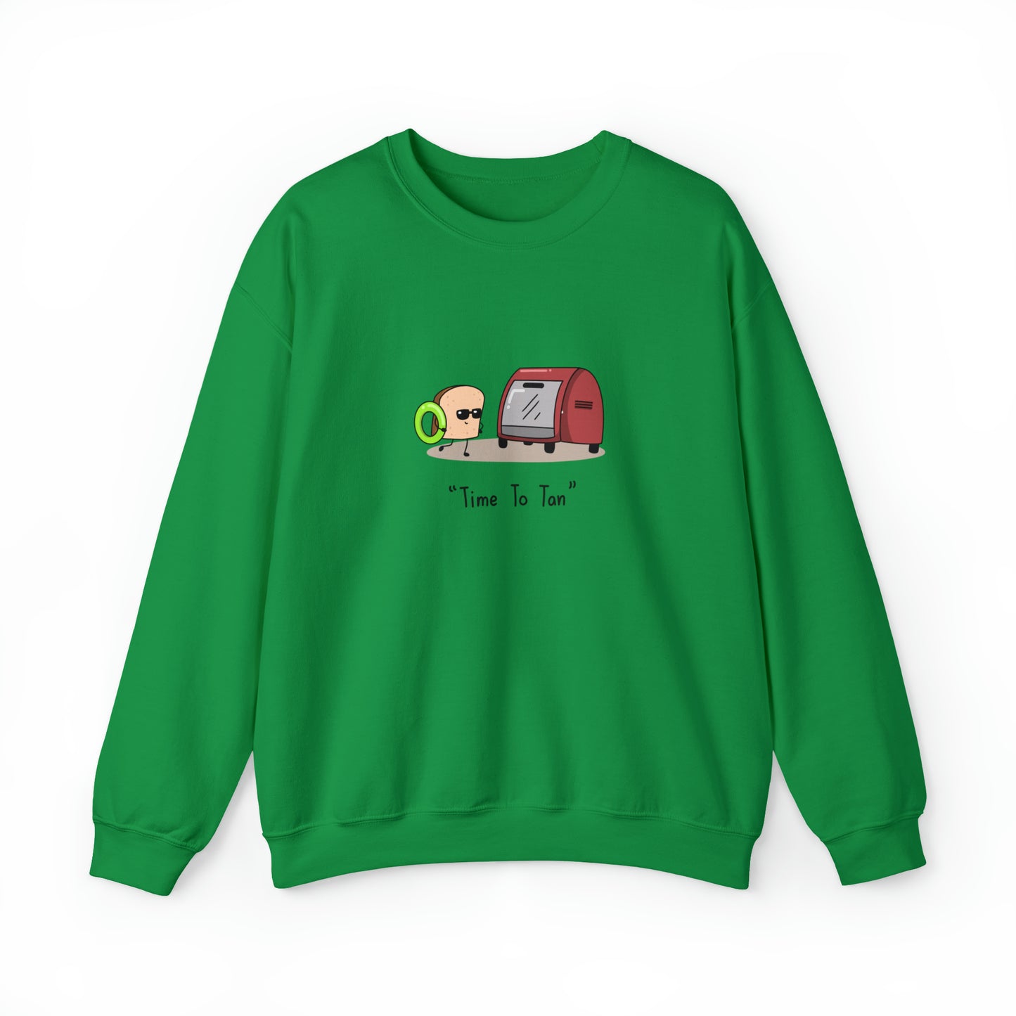 Custom Parody Crewneck Sweatshirt, Time to Tan Design