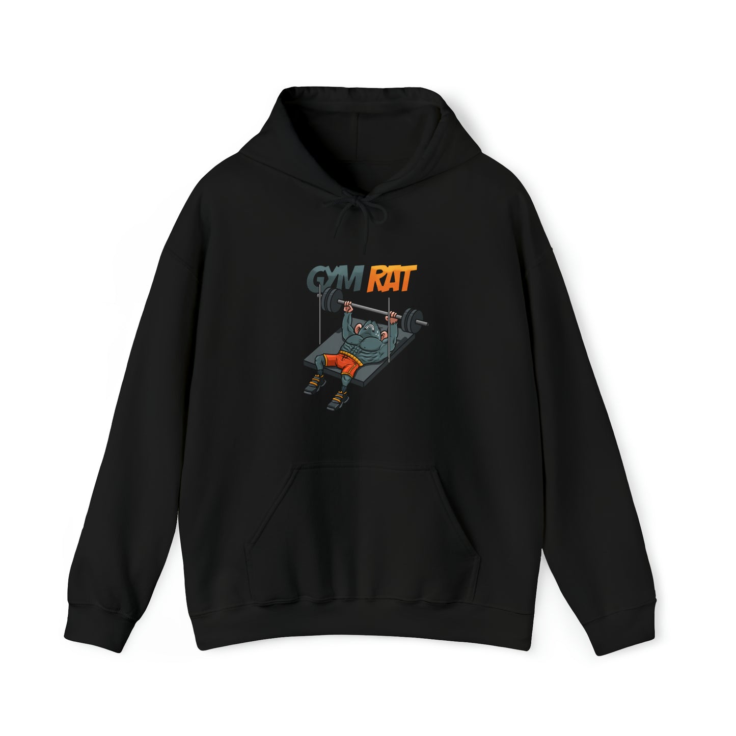 Custom Parody Hooded Sweatshirt, Gym Rat design