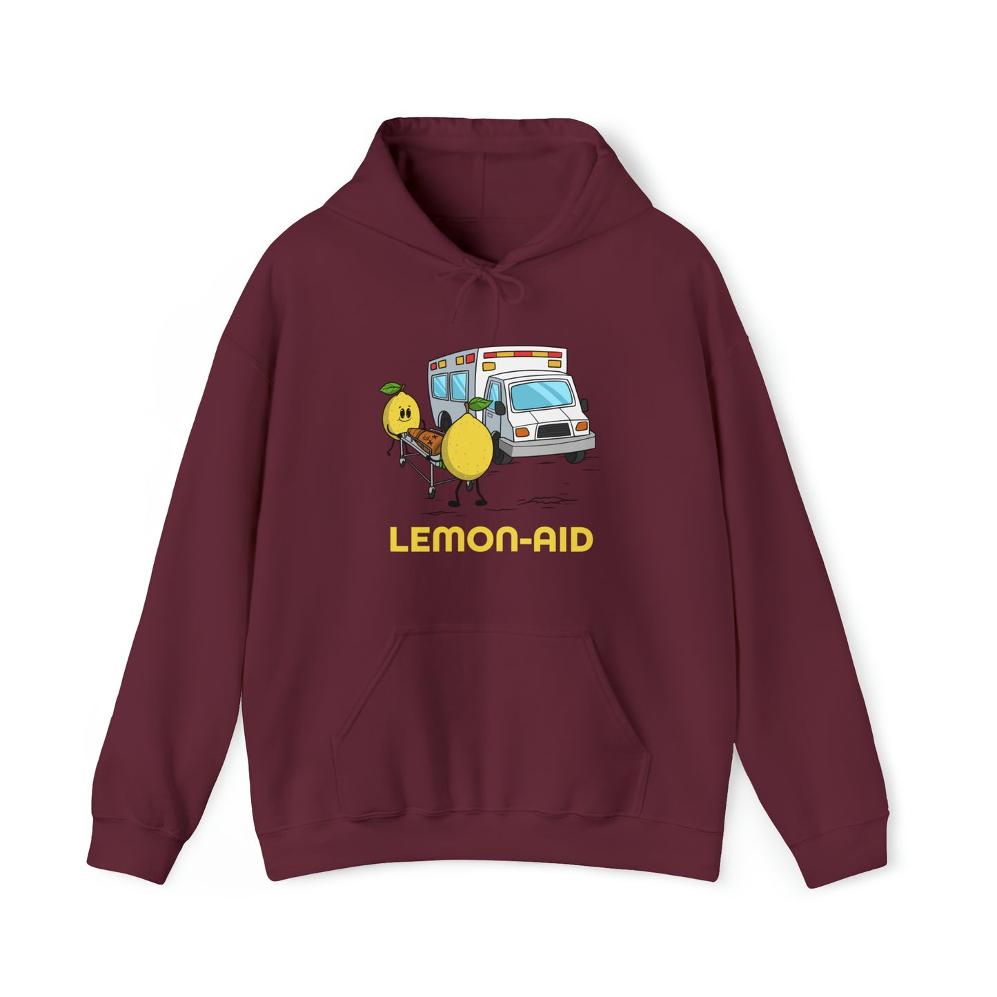 Custom Parody Hooded Sweatshirt, Lemon-aid design