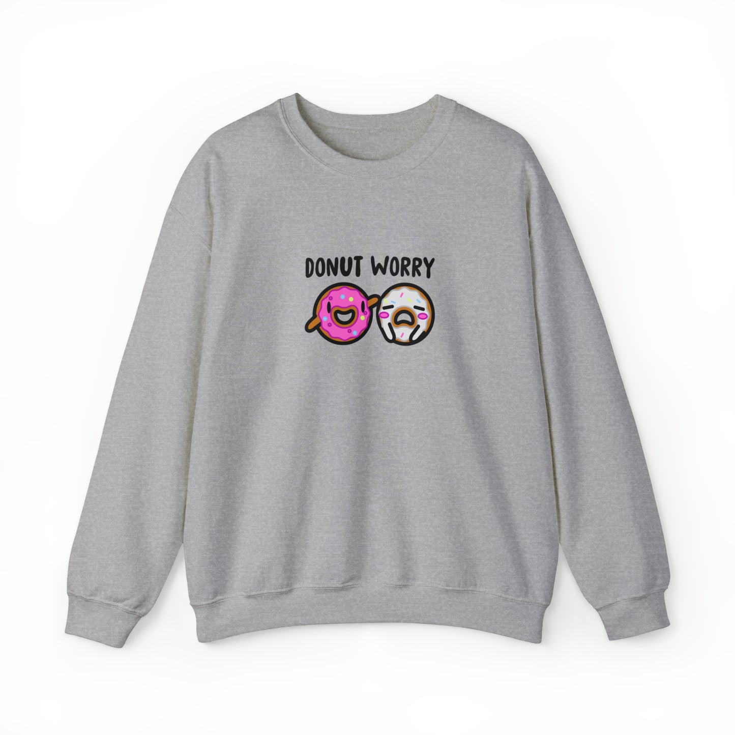 Custom Parody Crewneck Sweatshirt, DONUT worry Design