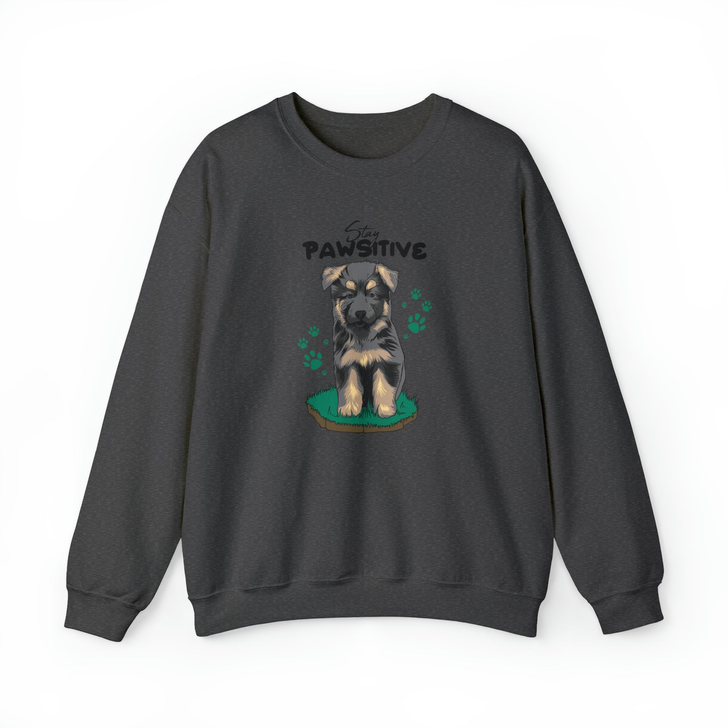 Custom Parody Crewneck Sweatshirt, Stay PAWsitive Design